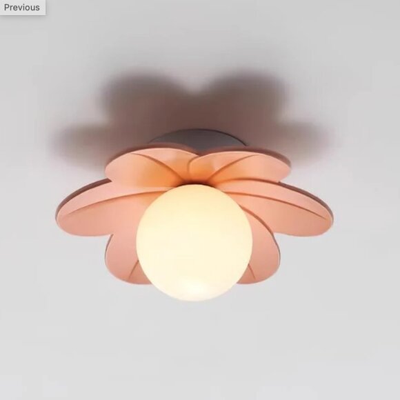 Carins Flower Ceiling Light in Pink, Hard-Wired, Ceiling Lamp, Flower Light - Picture 1 of 4